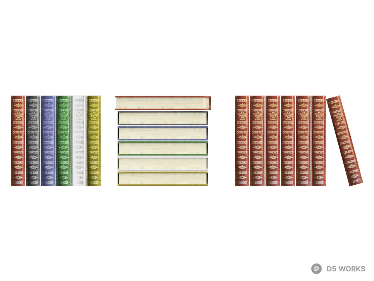 Stacked Books Collection 3d model thumbnail 2