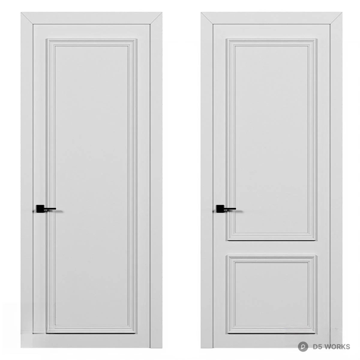 Modern Panel Door In Multiple Colors 3d model thumbnail 3