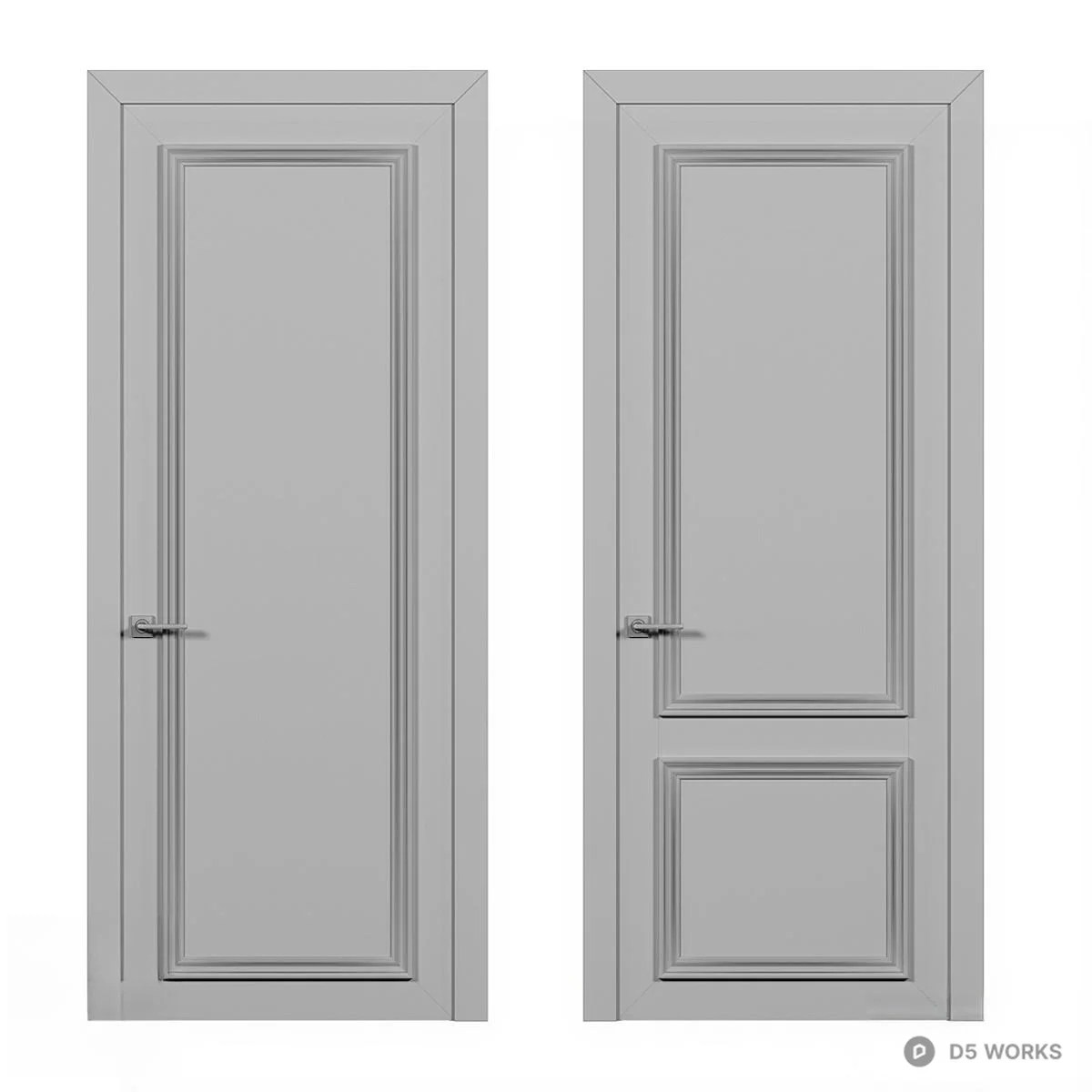 Modern Panel Door In Multiple Colors 3d model thumbnail 4