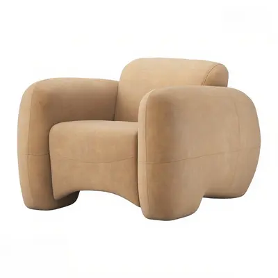 Organic Form Upholstered Armchair 3d model