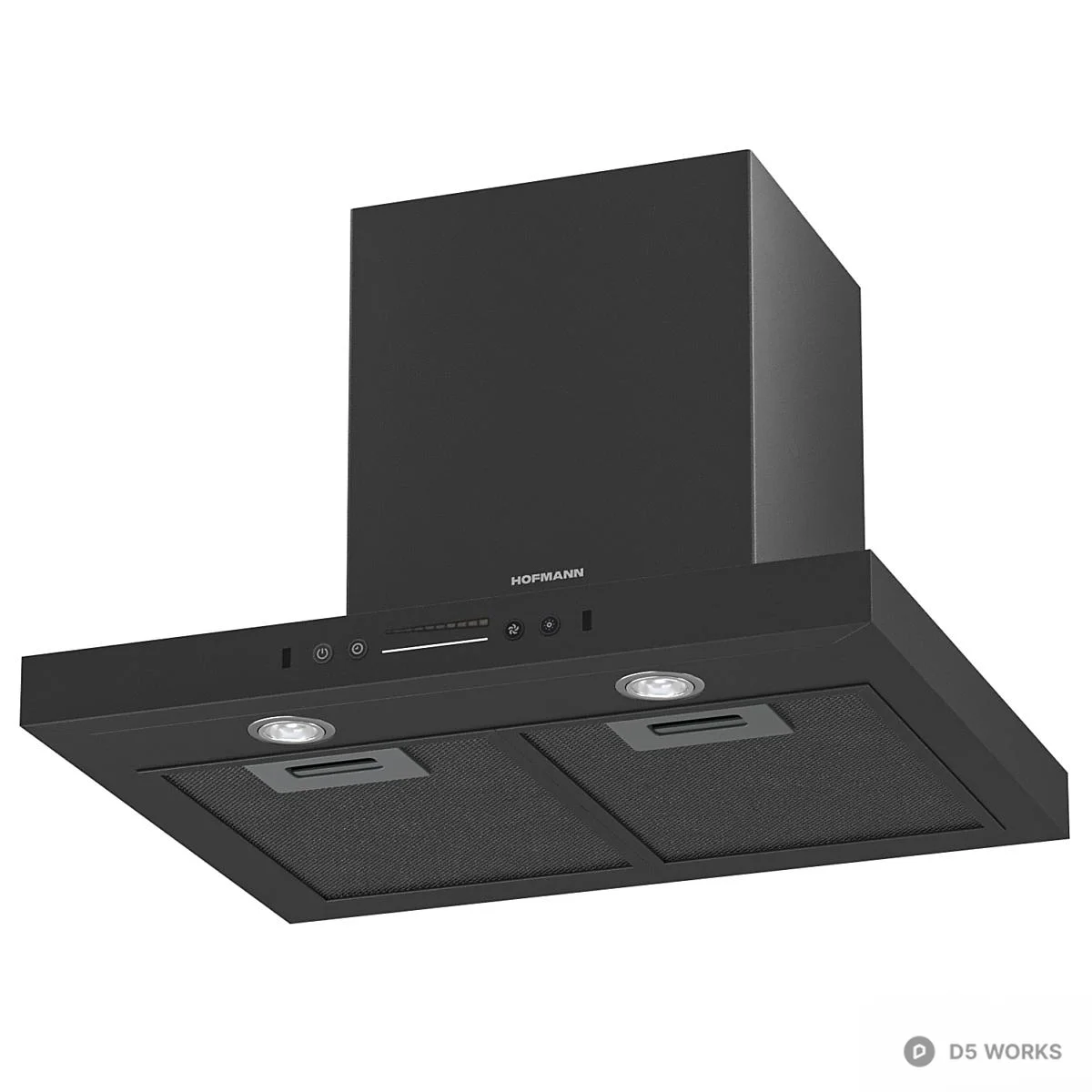 Black Minimalist Range Hood 3d model thumbnail 3