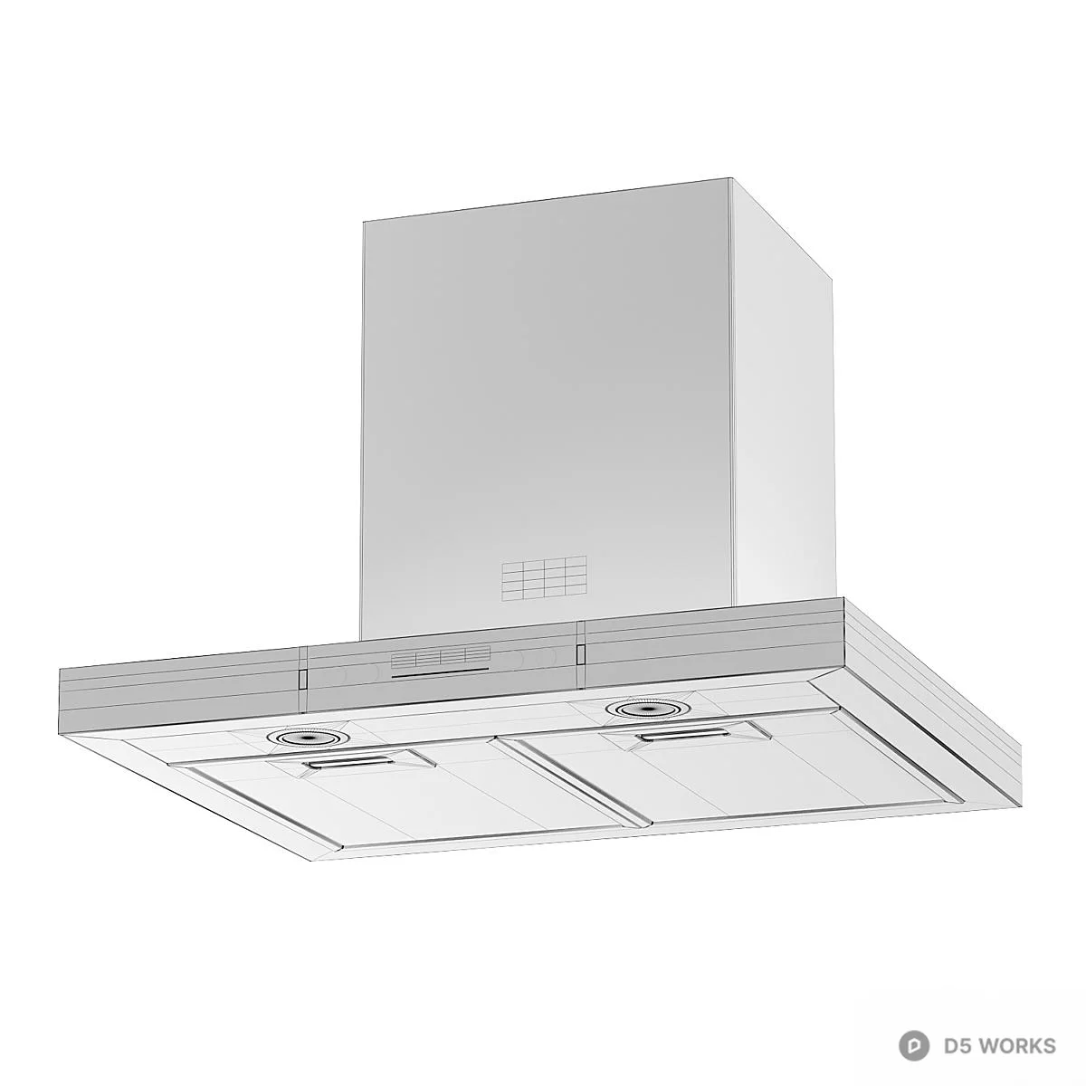 Black Minimalist Range Hood 3d model thumbnail 4