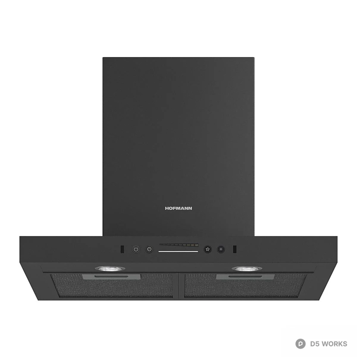 Black Minimalist Range Hood 3d model thumbnail 2