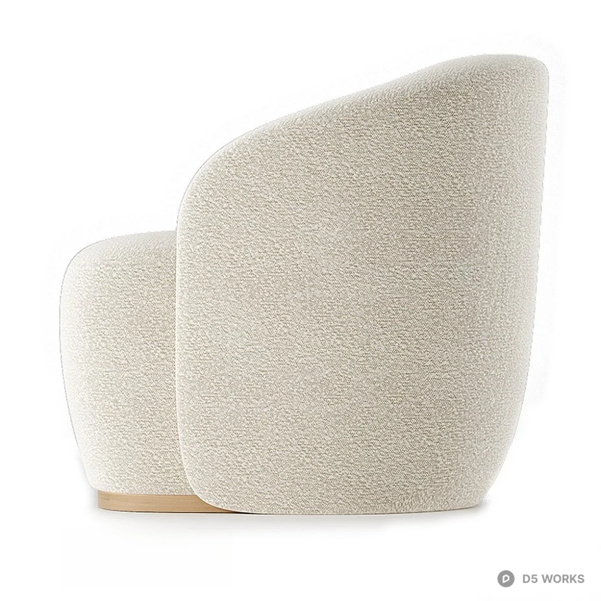 Textured Upholstered Armchair 3d model thumbnail 3