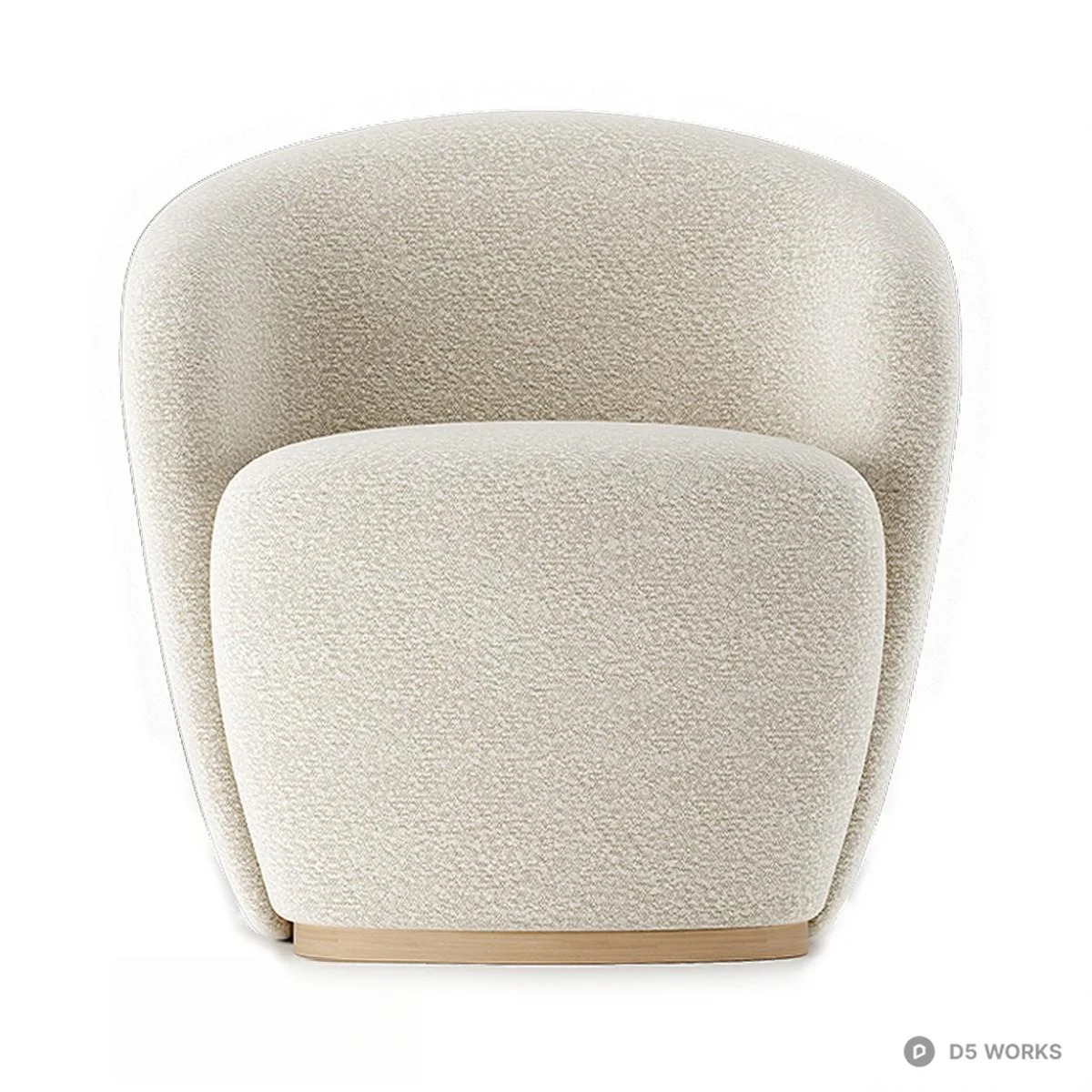 Textured Upholstered Armchair 3d model thumbnail 2