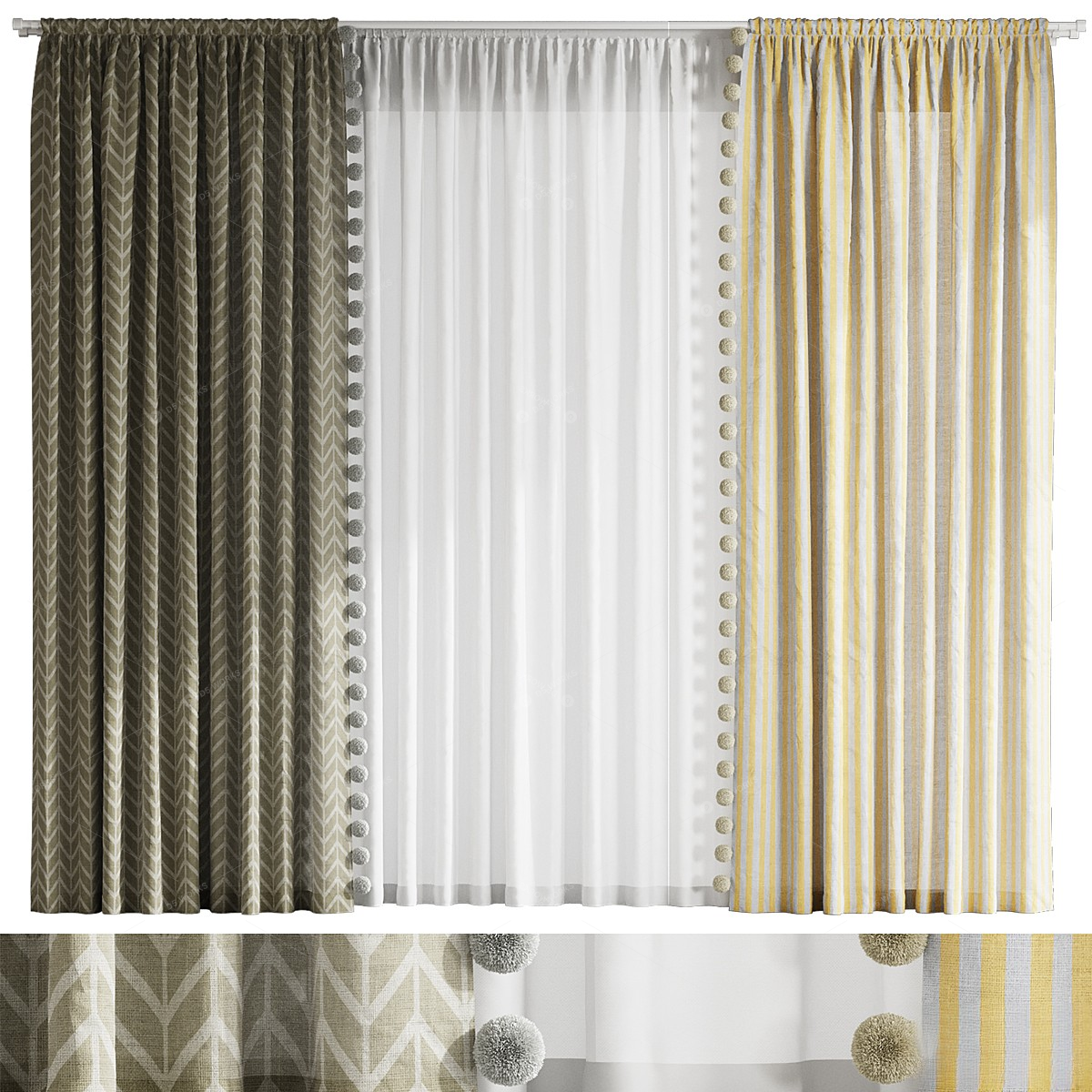 Curtains 3D Models 4