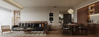 Mid-Century Modern Living & Dining Room
