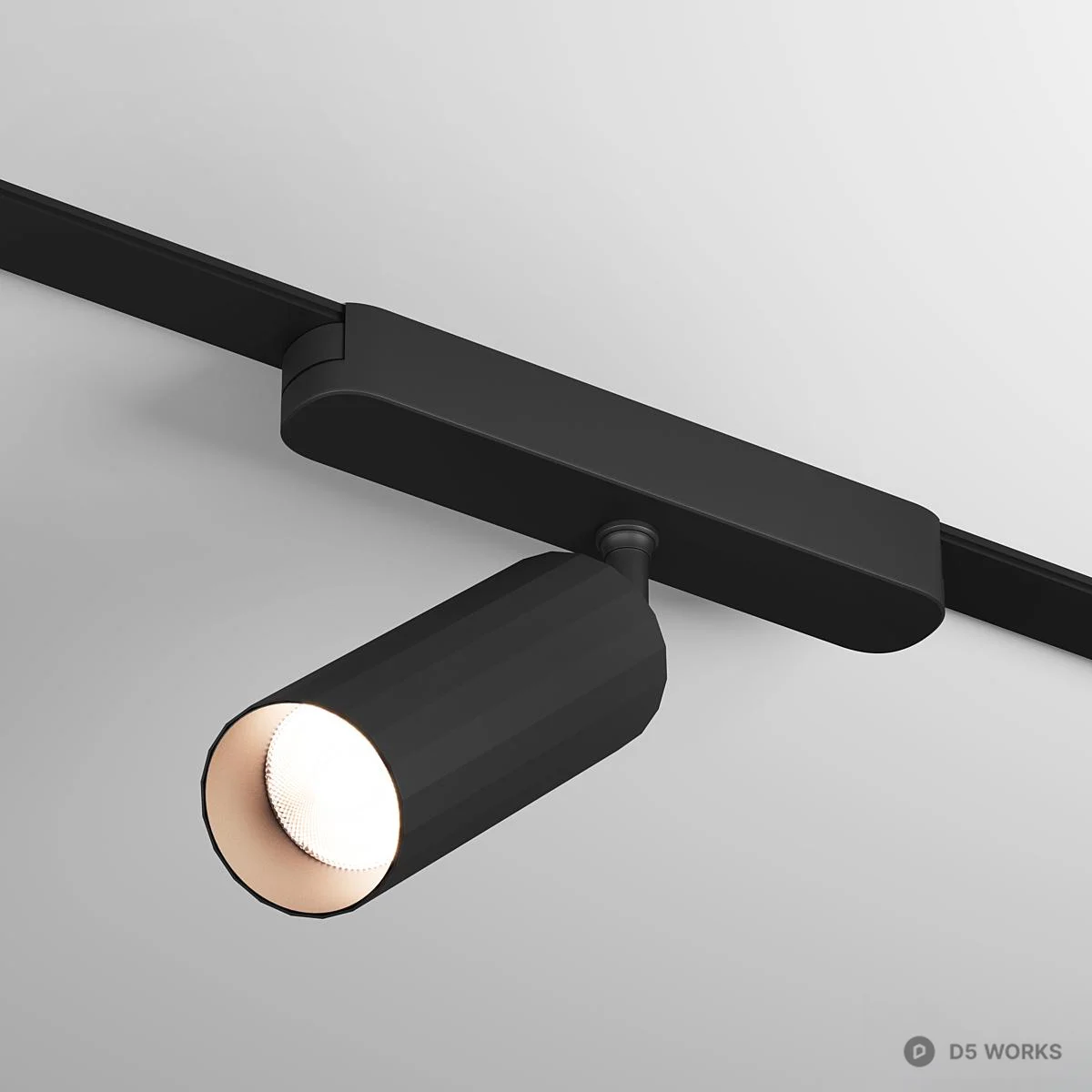 Matte Black Track Mounted Spot Light 3d model - Image 1