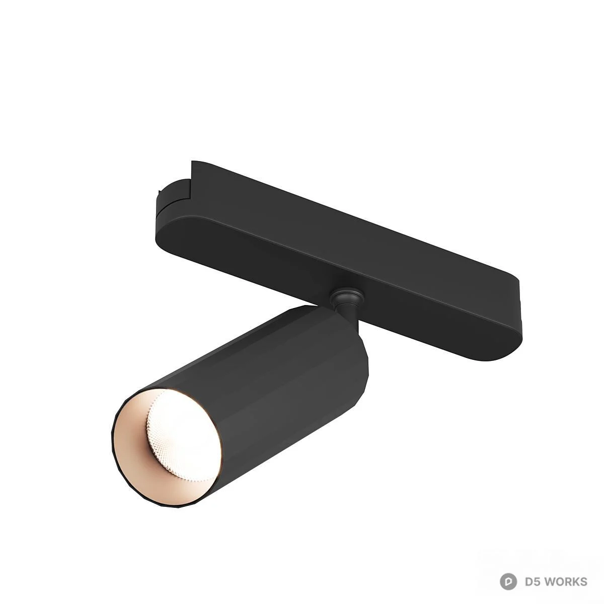 Matte Black Track Mounted Spot Light 3d model thumbnail 2
