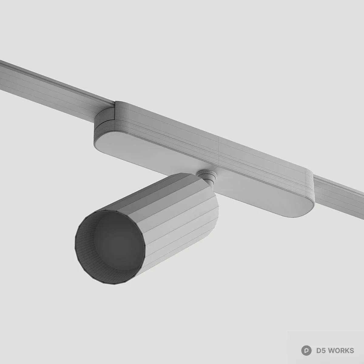 Matte Black Track Mounted Spot Light 3d model thumbnail 3