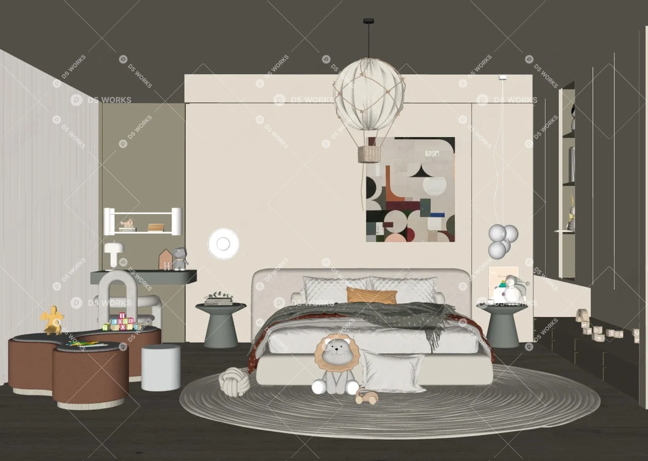 Modern General Children's Room 3d model thumbnail 2