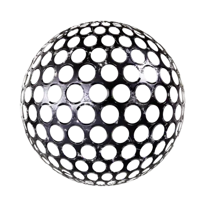 Black circular perforated metal plate