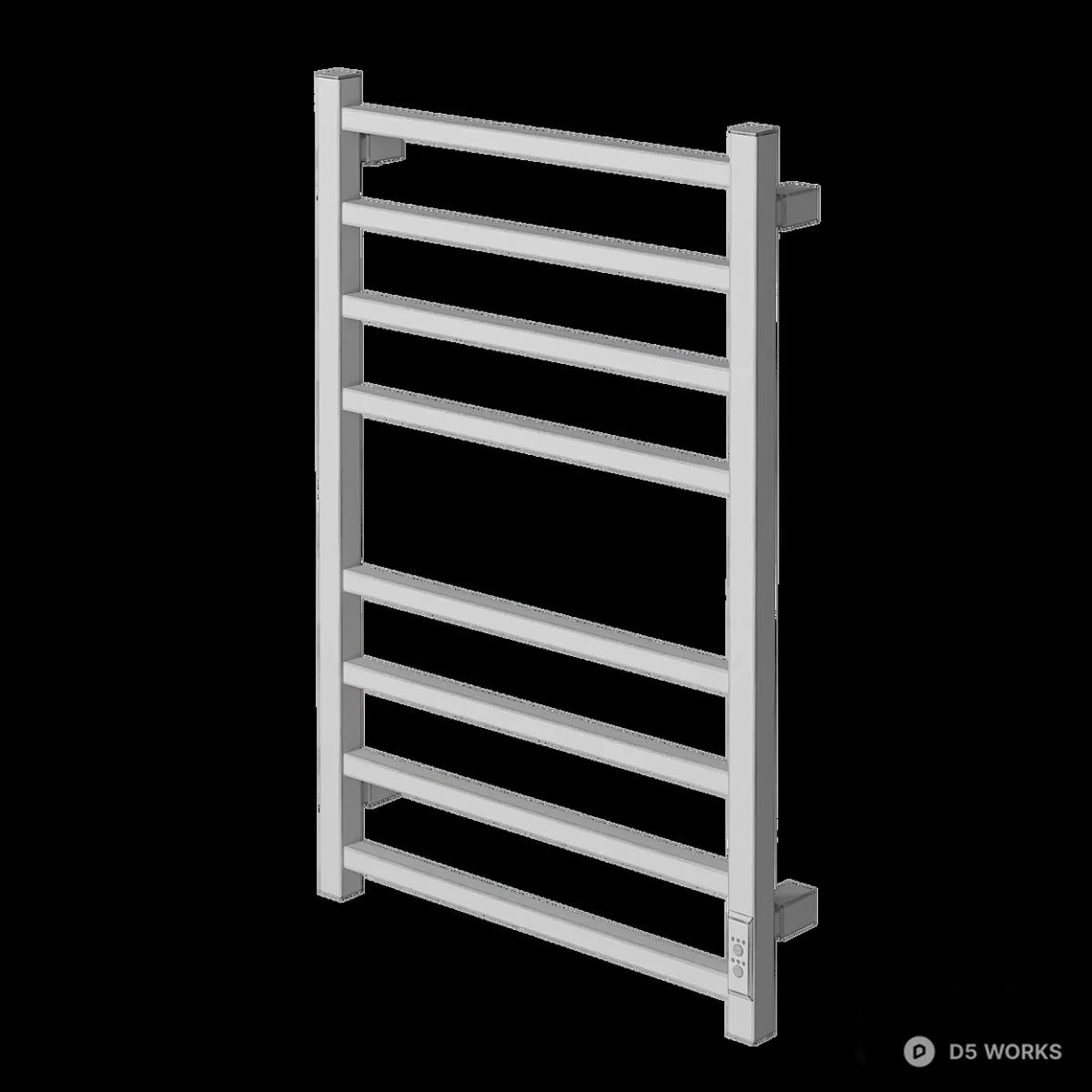 Minimalist Matte Black Towel Warmer Rack 3d model thumbnail 3