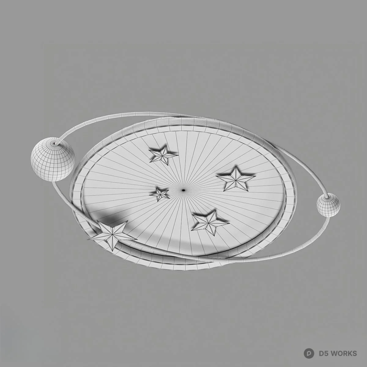Star Pattern Ceiling Light 3d model thumbnail 2