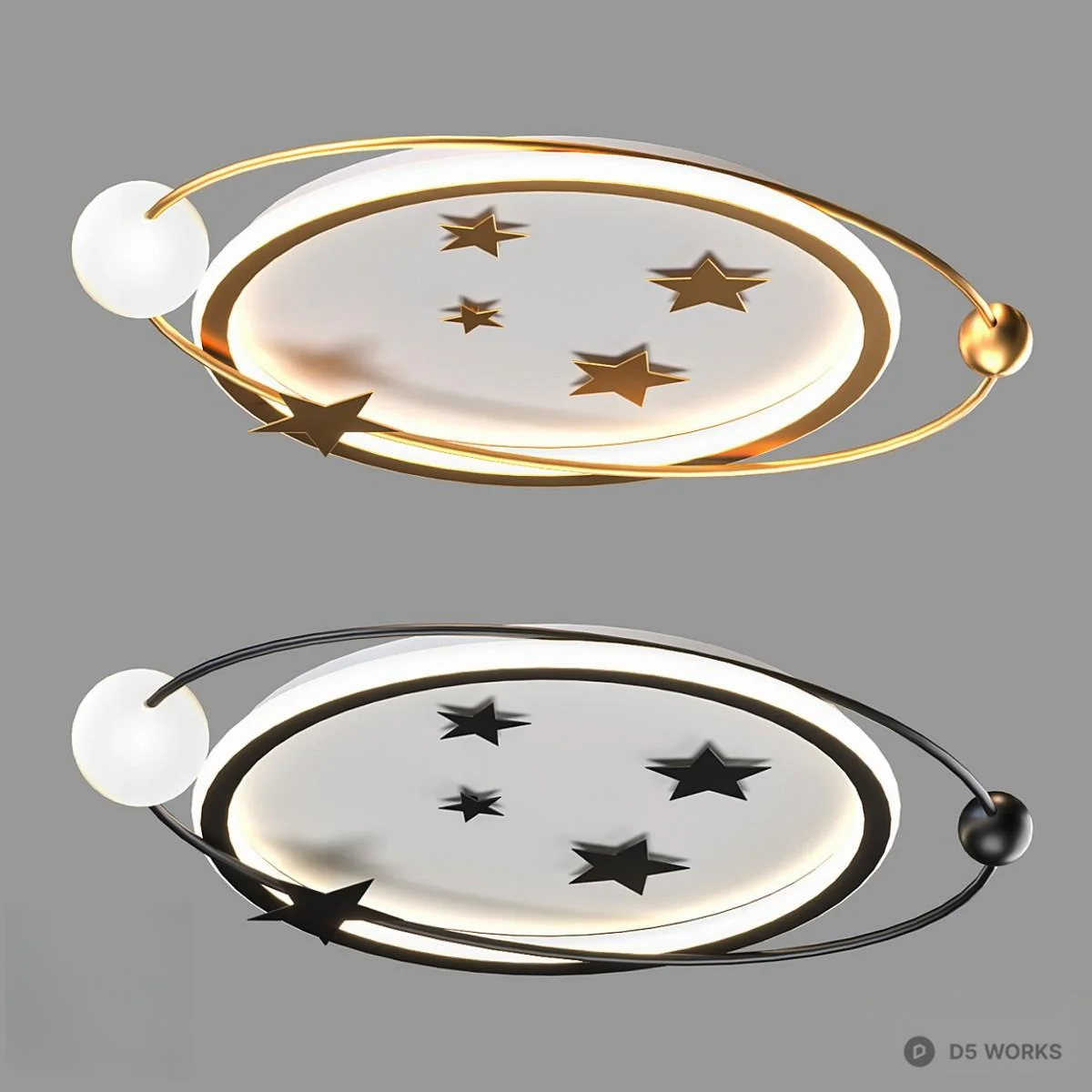 Star Pattern Ceiling Light 3d model - Image 1