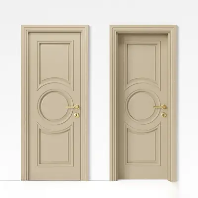 Classic Panel Door With Circular Motif 3d model