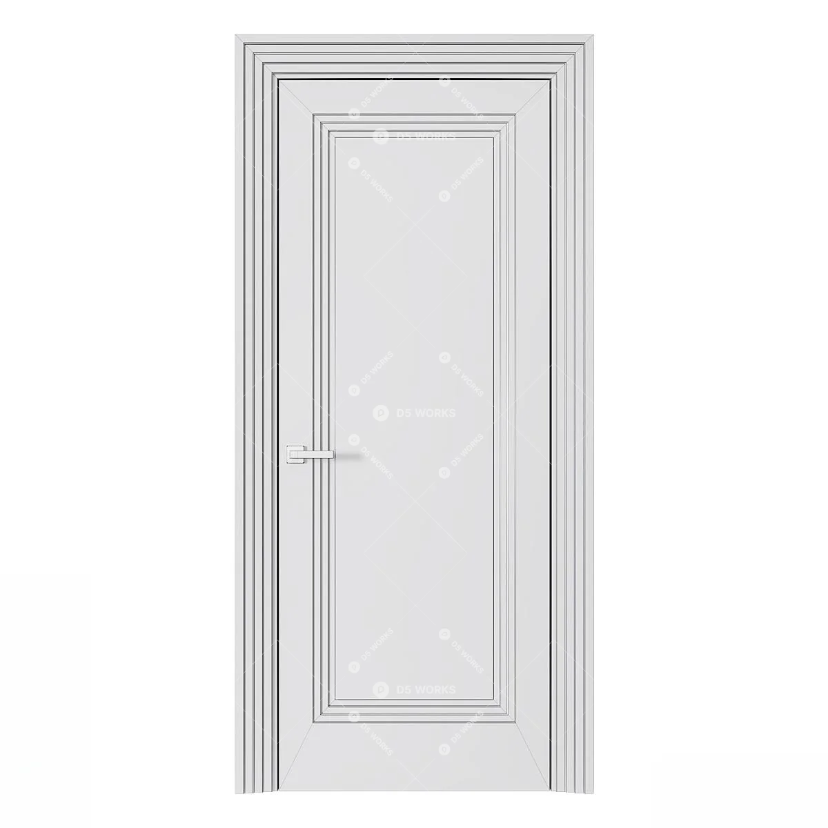 Transitional Single Door 3d model thumbnail 2