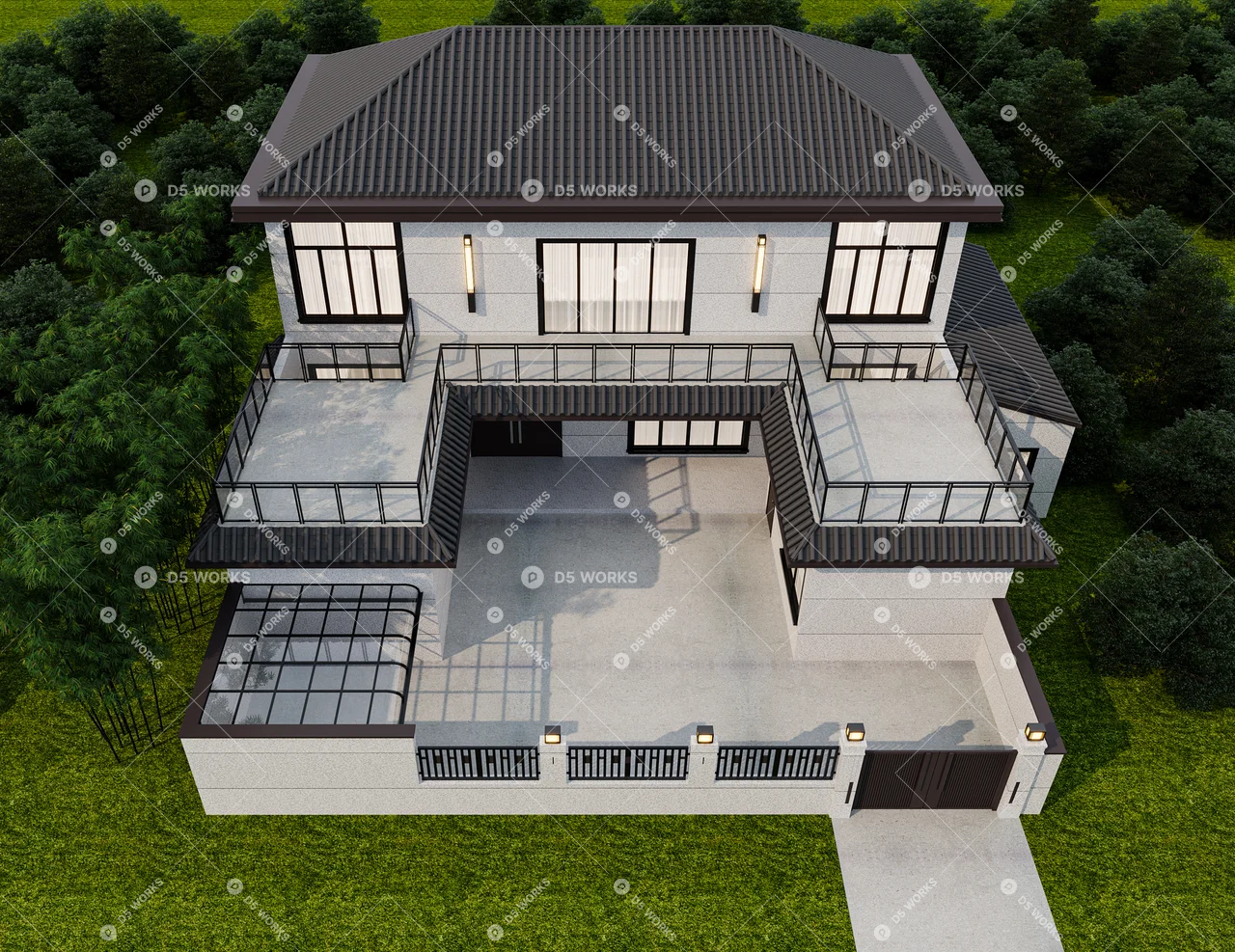 Chinese Detached Villa 3d model thumbnail 3