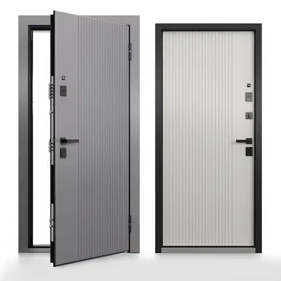 Textured Panel Single Door 3d model