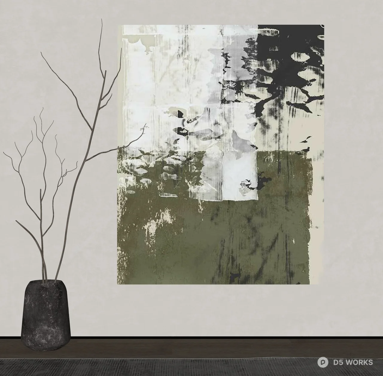 Abstract Textured Wall Art 3d model thumbnail 2