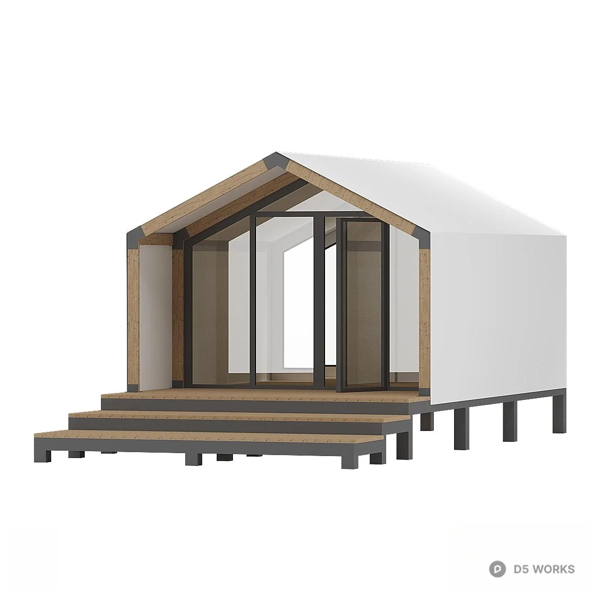 Modern Wooden Villa Structure 3d model - Image 1