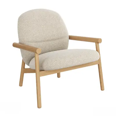 Wooden Frame Upholstered Lounge Chair 3d model