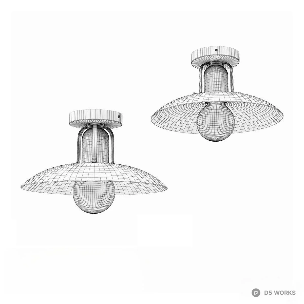 Copper Industrial Style Ceiling Light 3d model thumbnail 3