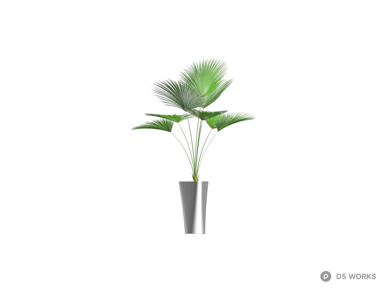 Potted Foliage Plant In Gray Pot 3d model thumbnail 2