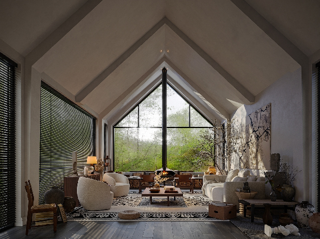Mid-Century Modern Villa Living Room