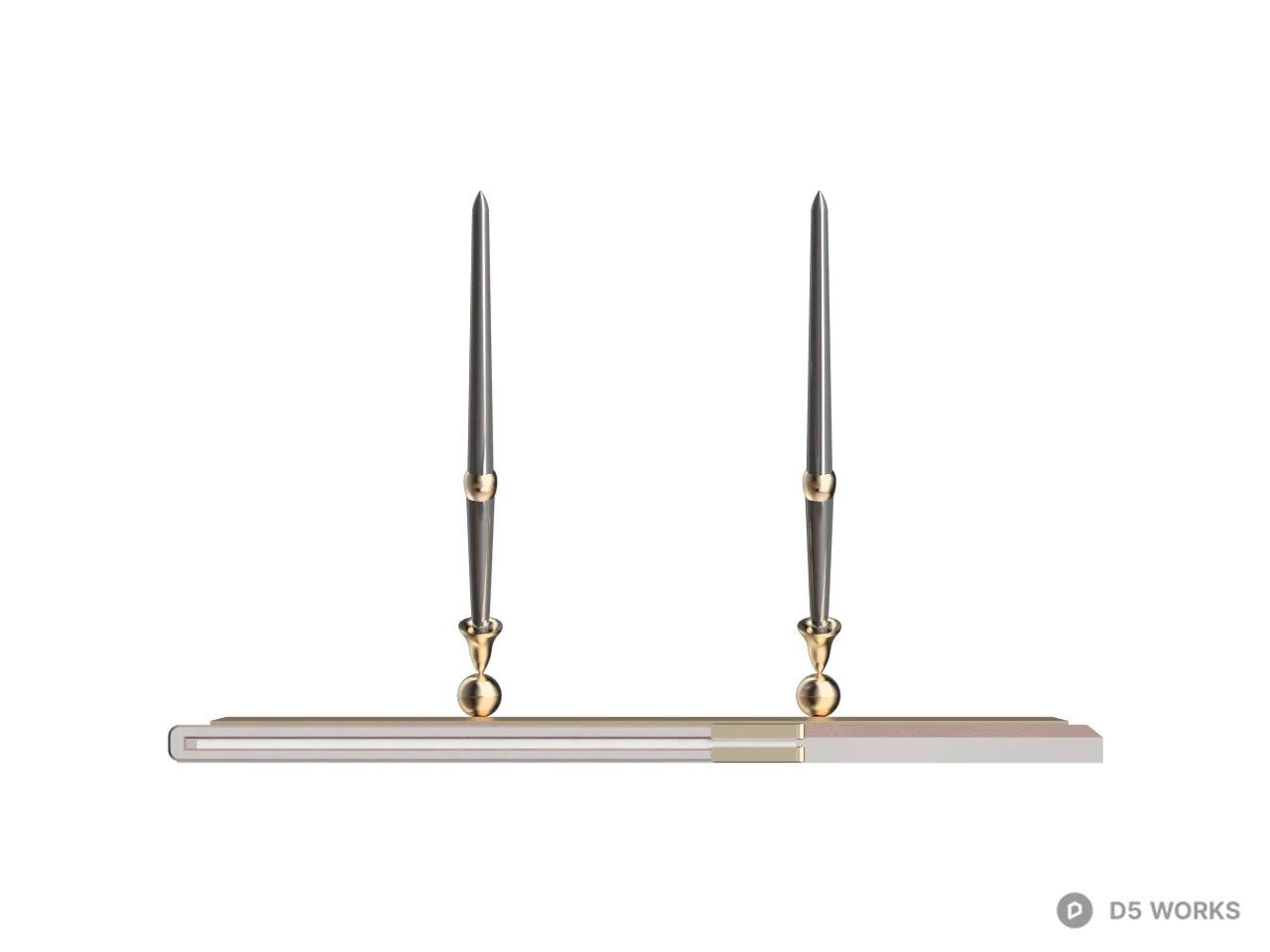 Copper Desk Organizer With Pen Holders 3d model thumbnail 2