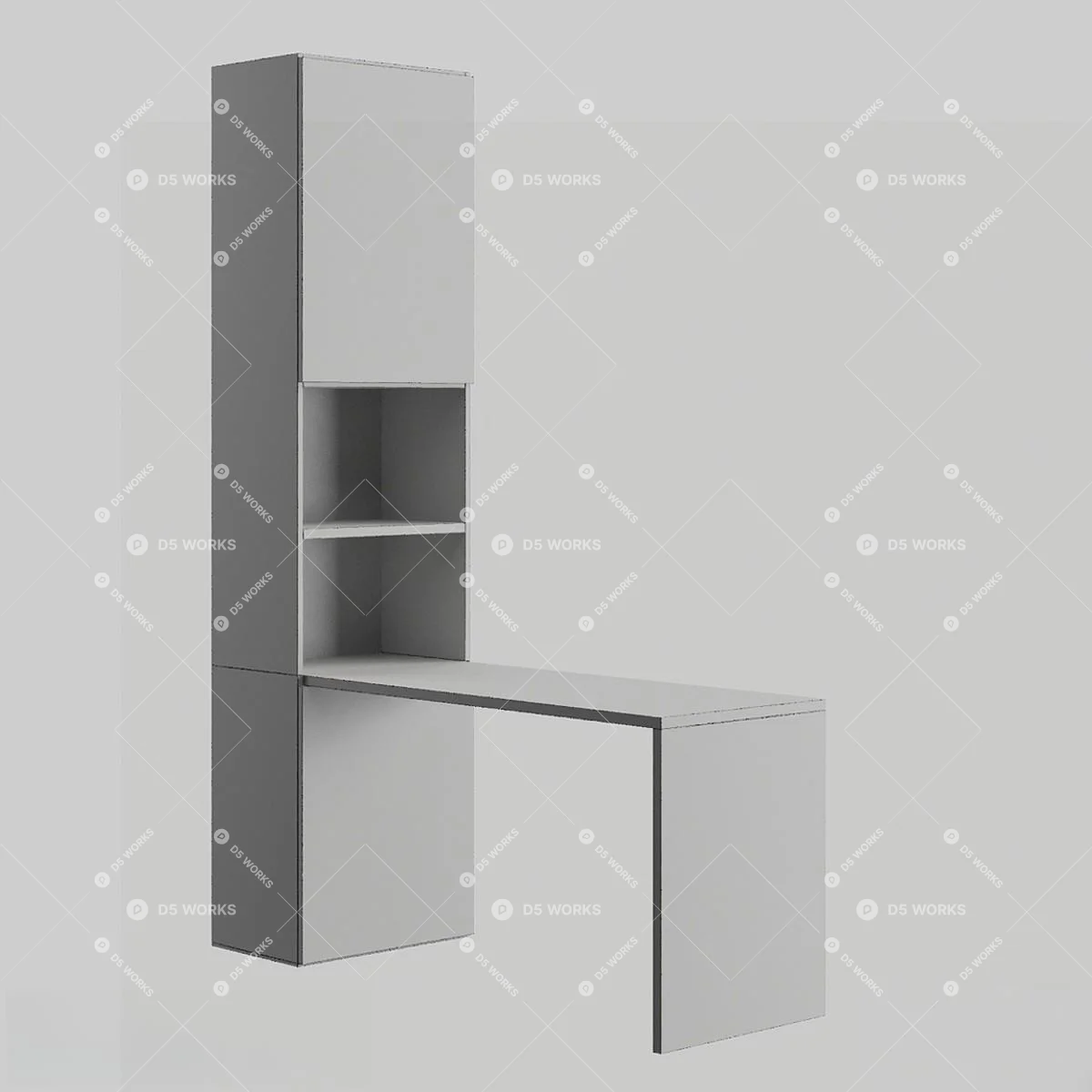 Scandinavian Writing Desk 3d model thumbnail 3