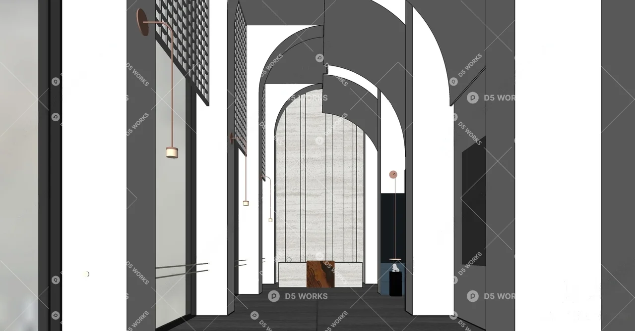 Modern Hotel Lobby 3d model thumbnail 2