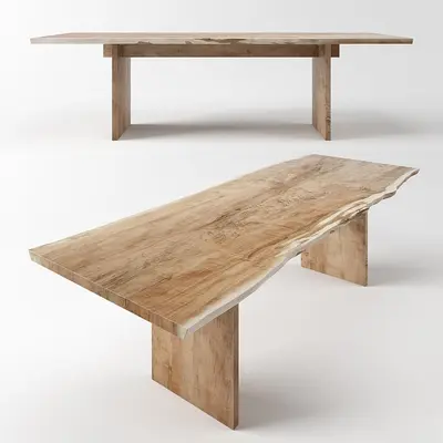 Live Edge Wood Dining Table 3d model