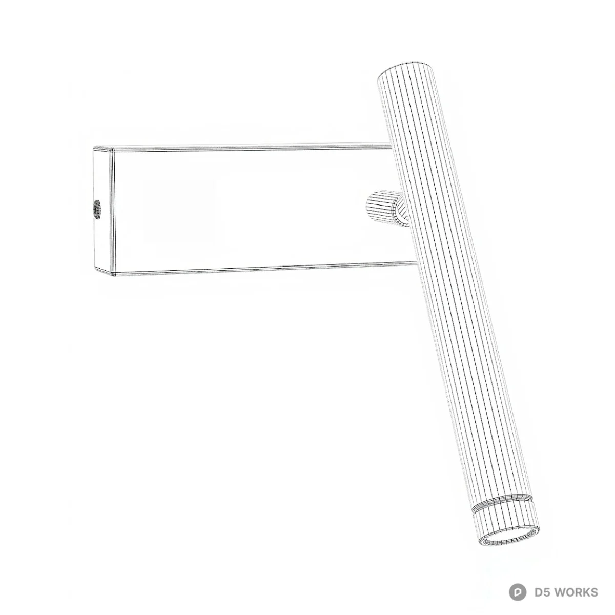 Minimalist Black Wall Lamp 3d model thumbnail 2