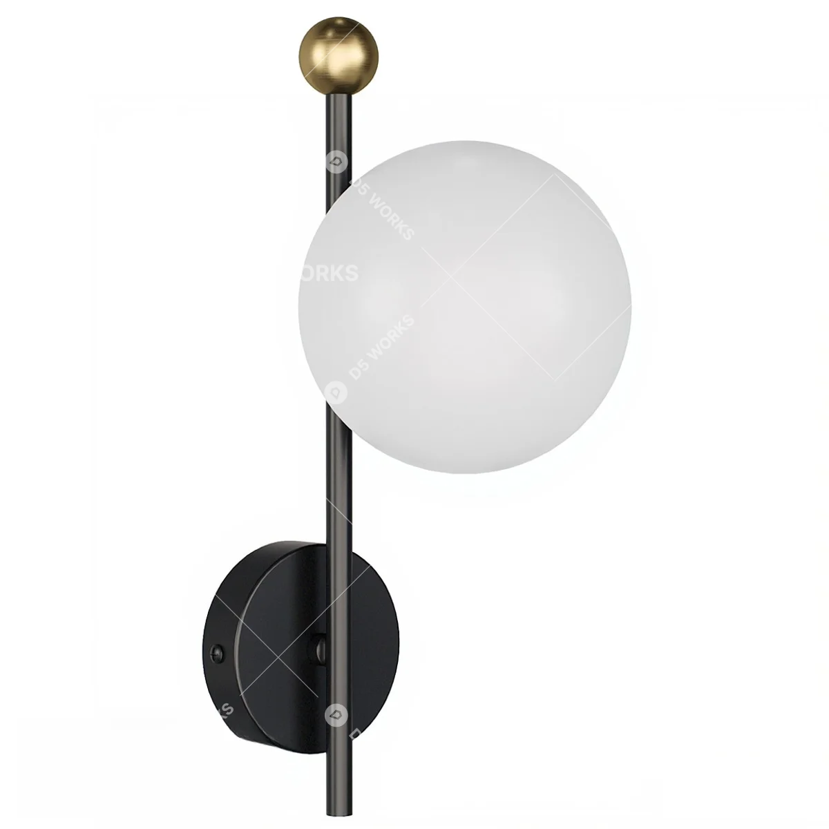 Mid-Century Modern Wall Lamp 3d model thumbnail 2