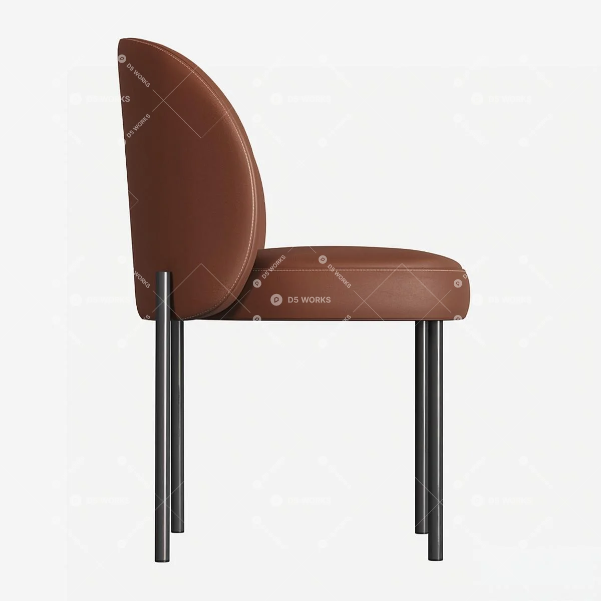 Modern Study Chair 3d model thumbnail 2