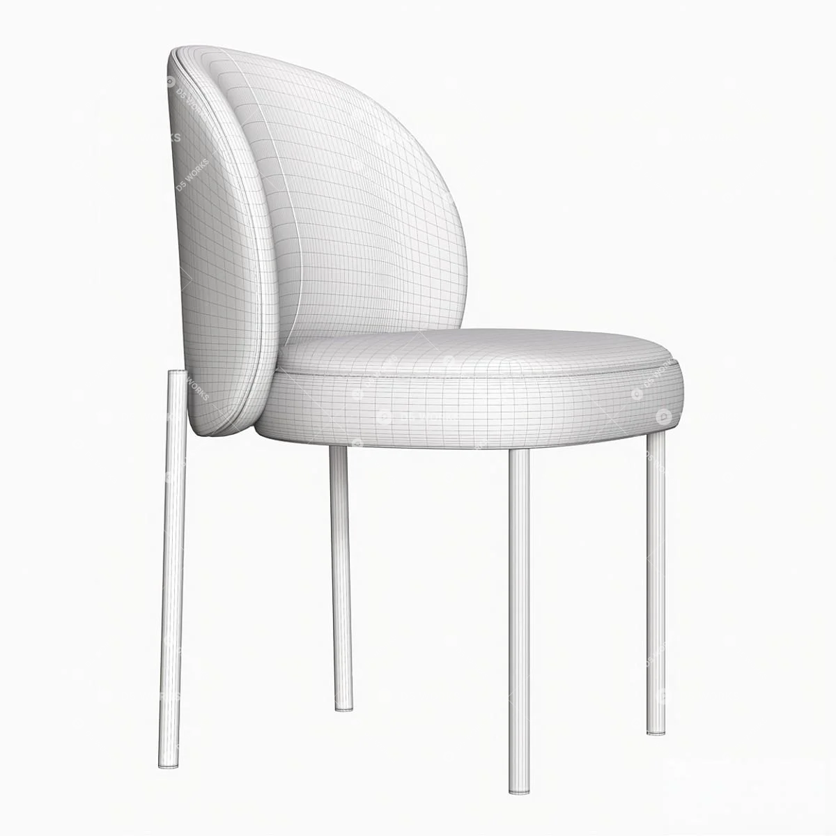 Modern Study Chair 3d model thumbnail 4