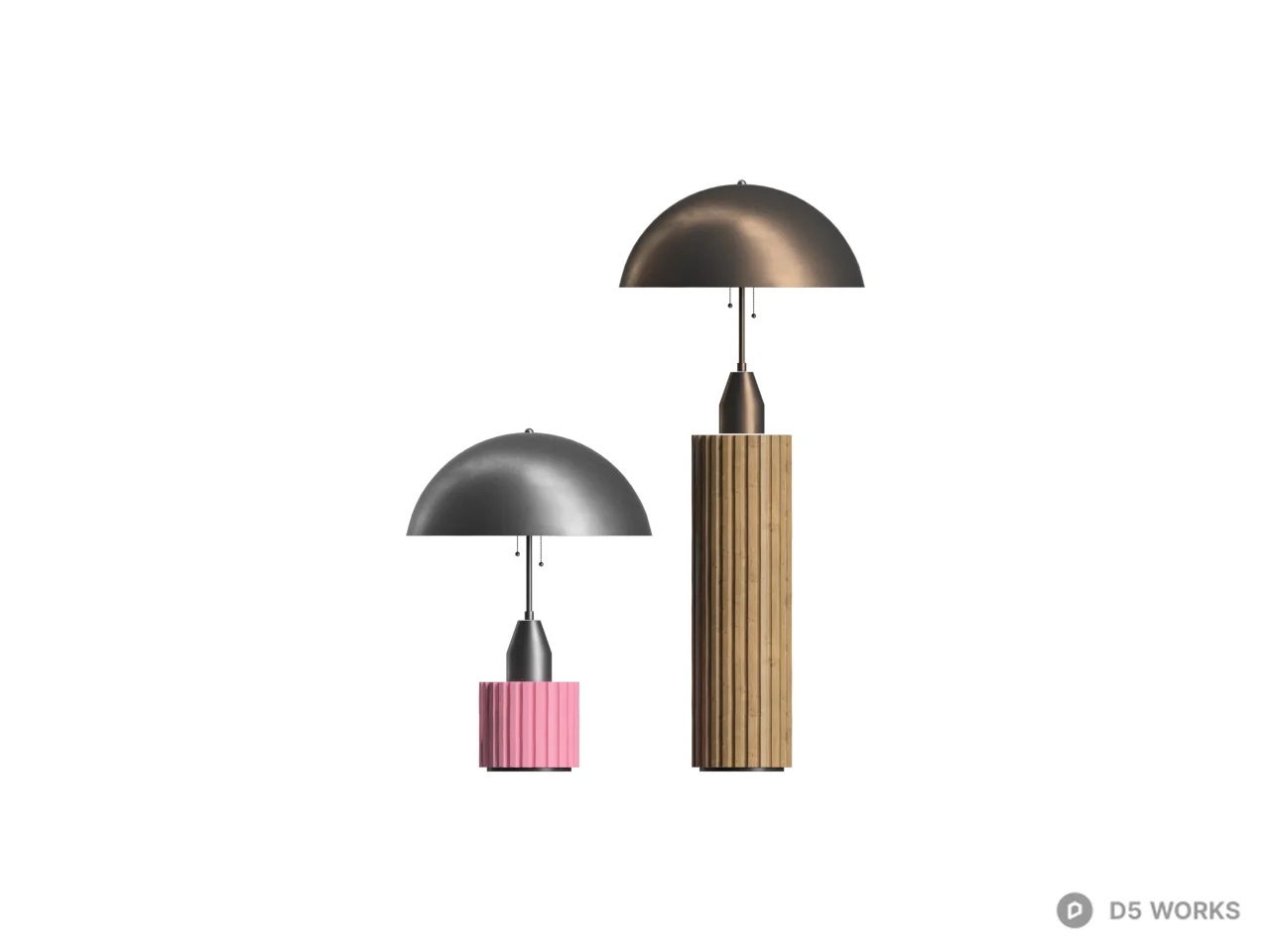 Minimalist Mushroom Table Lamp 3d model thumbnail 2