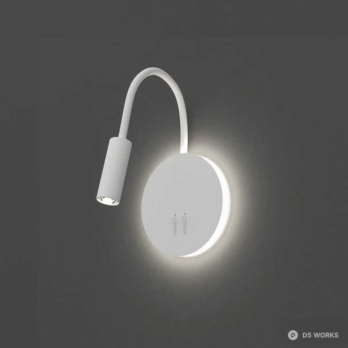 Minimalist Adjustable Wall Lamp 3d model thumbnail 2