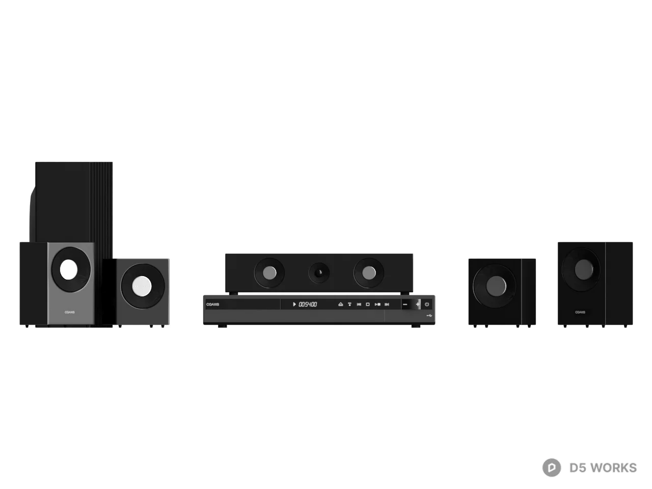 Minimalist Audio System 3d model thumbnail 2