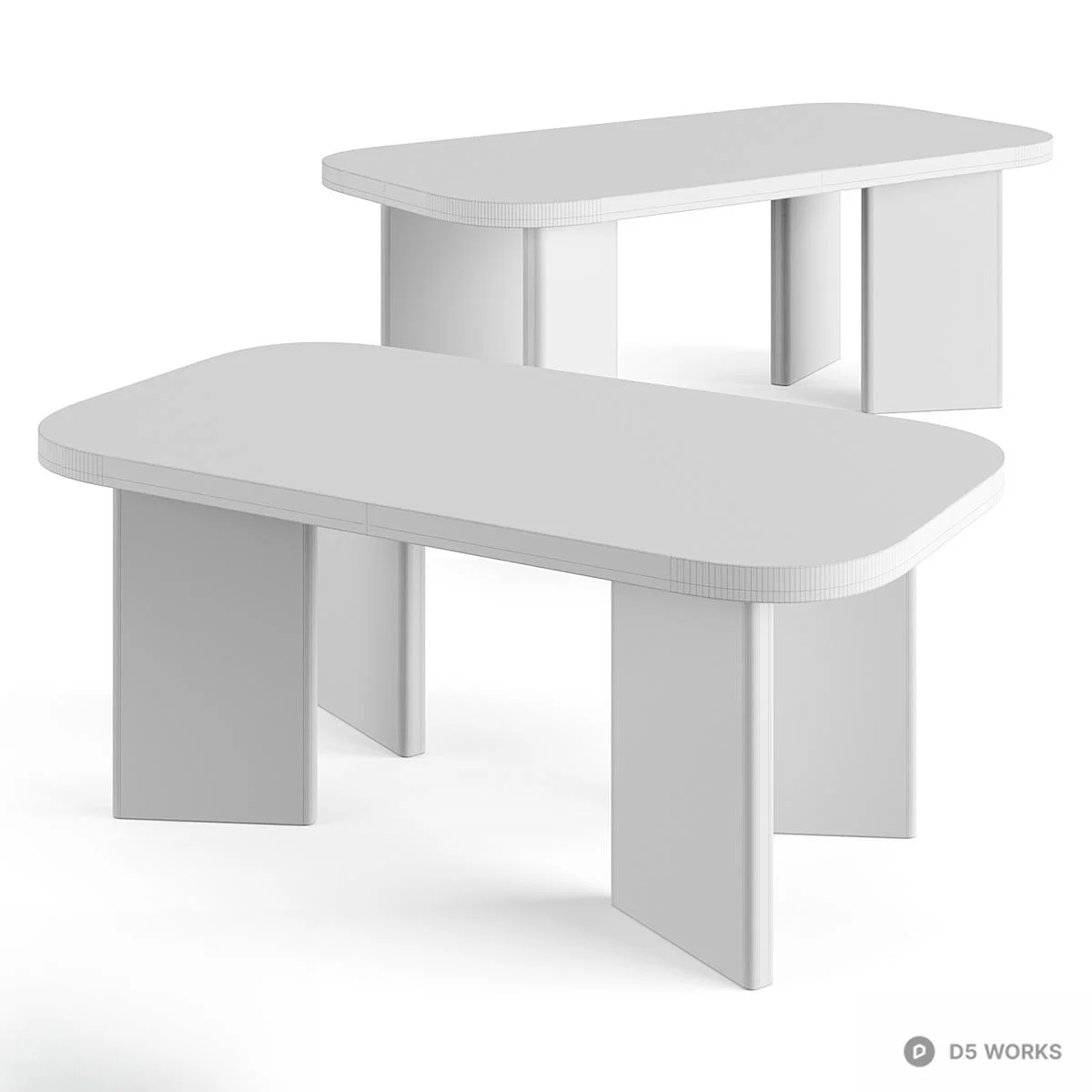 Minimalist Solid Wood Dining Table With Metal Legs 3d model thumbnail 4