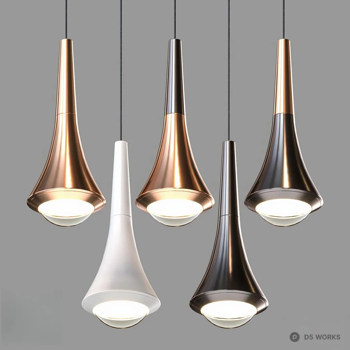 Multi Tier Crystal Pendant Light 3d model - Image 1