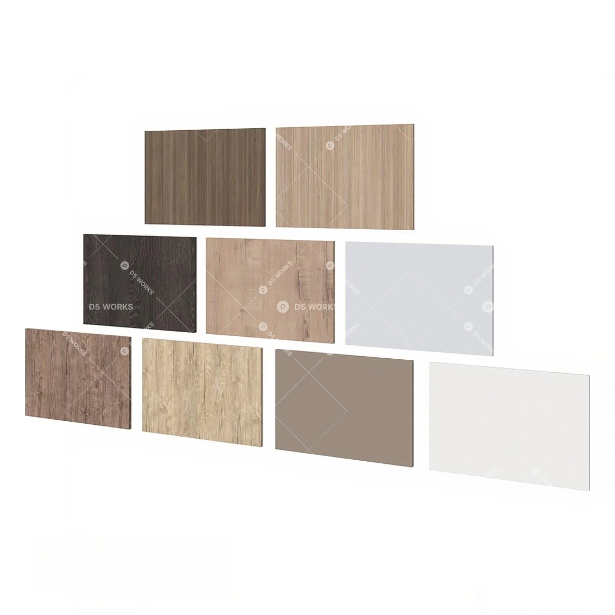 Wooden Modular Wardrobe With Drawers And Baskets 3d model thumbnail 5