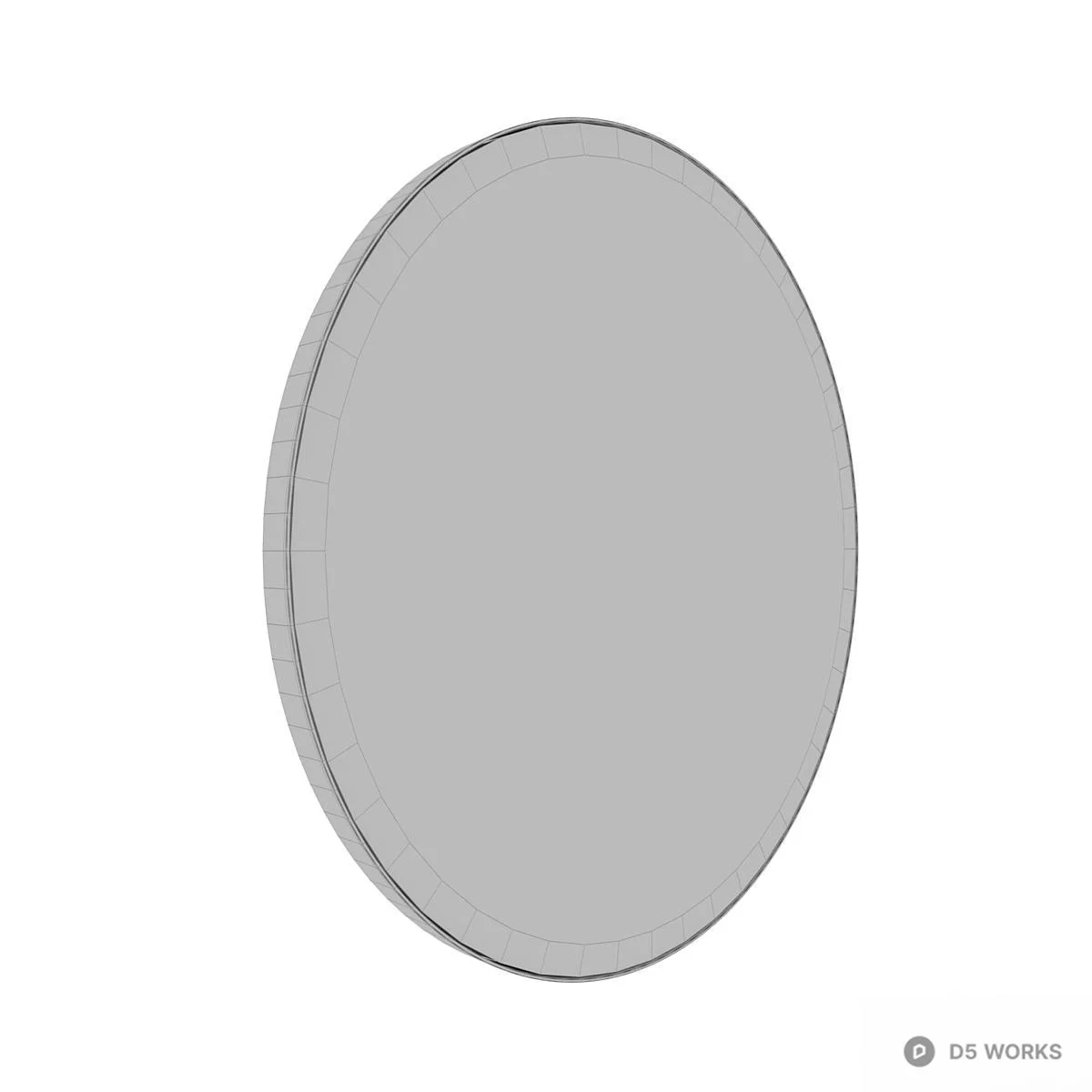 Modern Round Mirror With LED Halo 3d model thumbnail 3