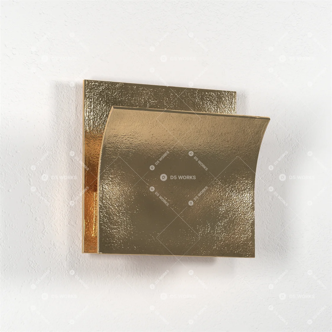 Textured Gold Wall Lamp 3d model - Image 1