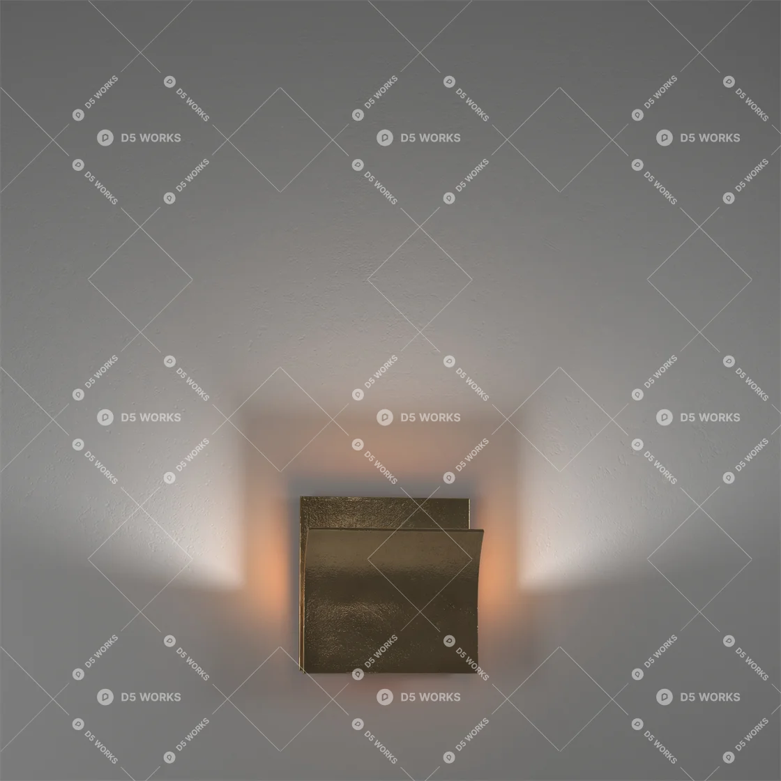 Textured Gold Wall Lamp 3d model thumbnail 2