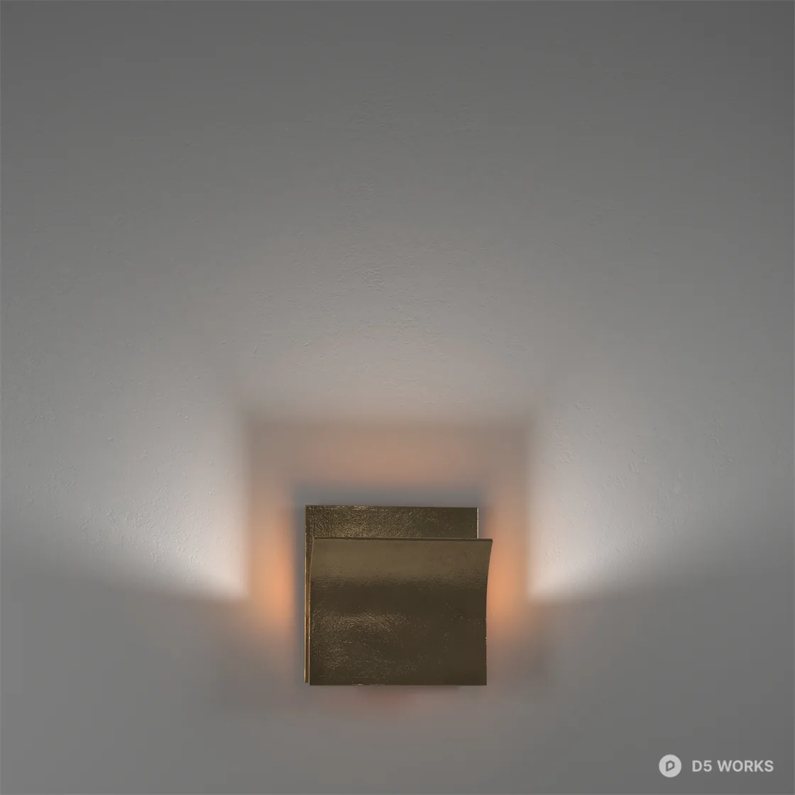 Textured Gold Wall Lamp 3d model thumbnail 2