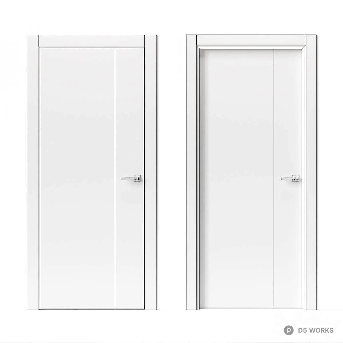Wood Grain Panel Door 3d model thumbnail 2