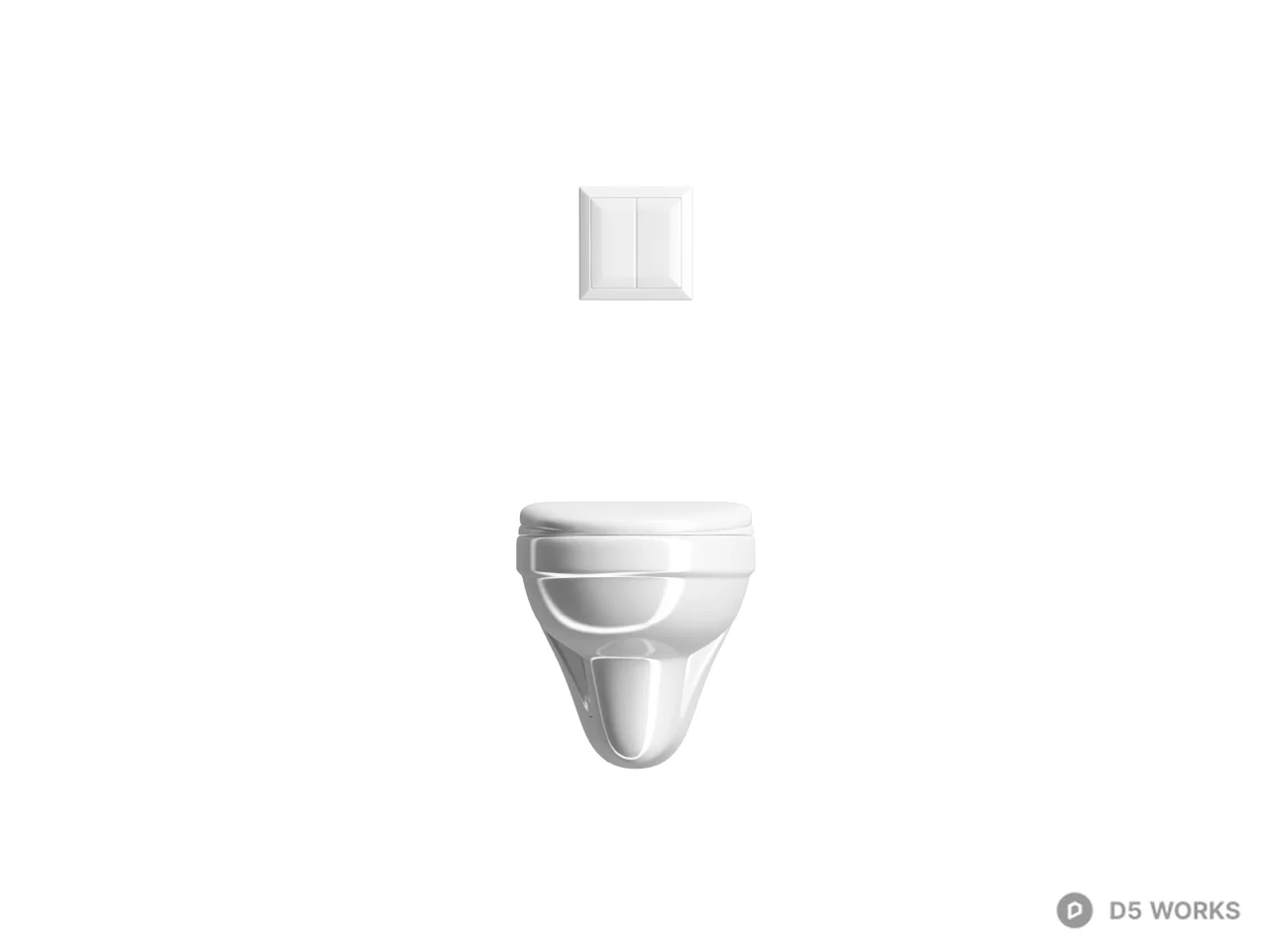 Wall Mounted Toilet 3d model thumbnail 2