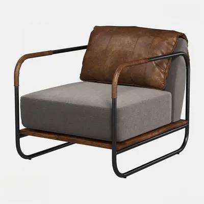 Industrial Style Leather Accent Chair 3d model